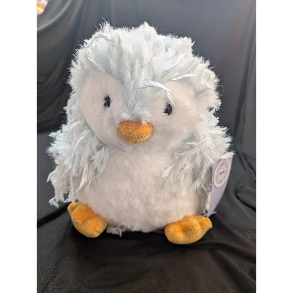 Beverly Hills Teddy Bear Co Feathers Collection Sky Penguin Plush Light Blue 10"